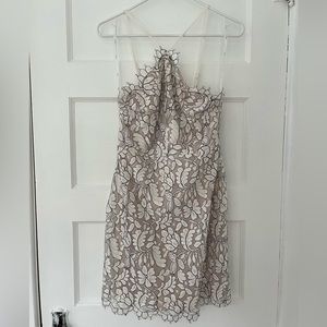 Lulu’s Beige and Ivory Bodycon Dress